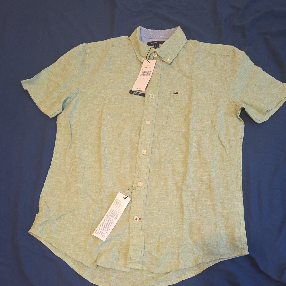 Tommy Hilfiger Men's Light Green Casual Shirt